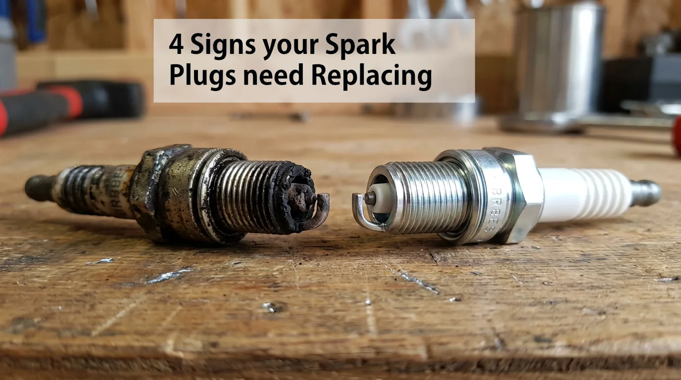 Dirty Old Spark plug and New Spart Plug