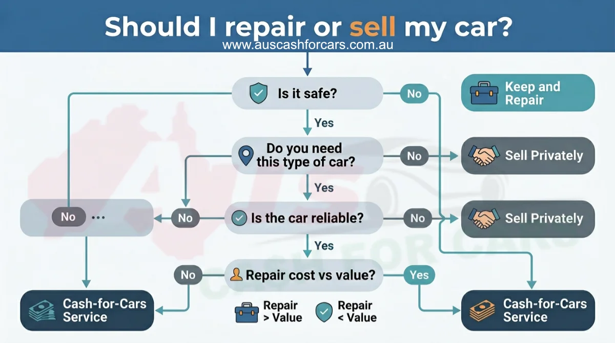 Repair or sell car compare diagram