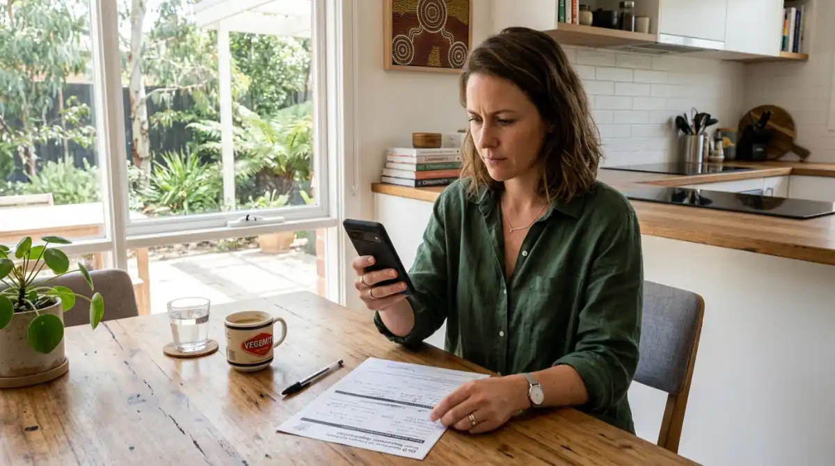 woman looking for car registration on phone
